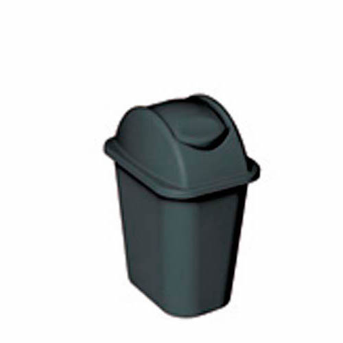 [046510] Papelera de plástico con tapa basculante de 24 lts. - Dim.: 380x280x520h mm - Gris oscuro
