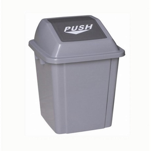 [046512] Papelera de plástico con tapa basculante de 25 lts. - Dim.: 340x280x440h mm - Gris 