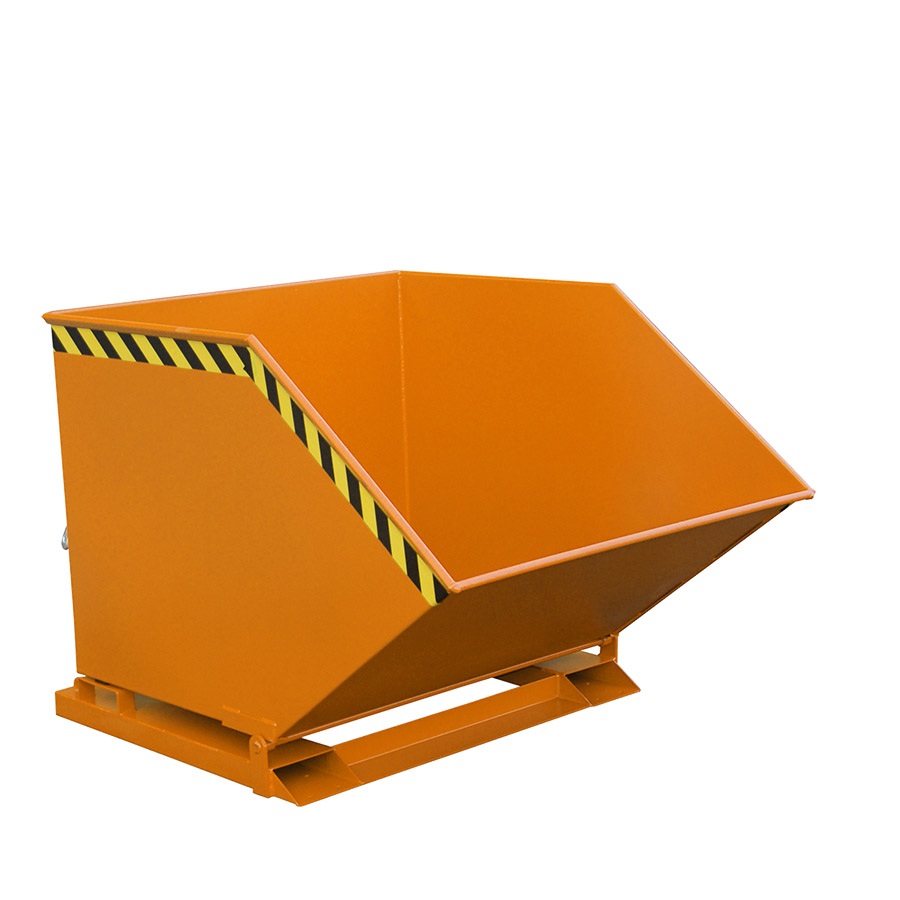 [046531] Contenedor basculante manual con guías para carretilla - Capacidad 1,0 m³ - Dim.: 1420x1100x980h mm - naranja ral 2000