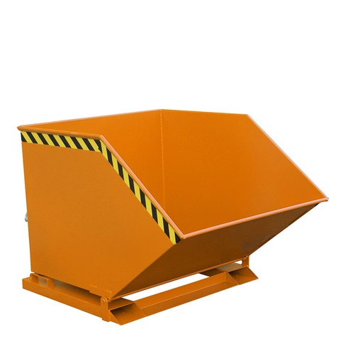 [046531] Contenedor basculante manual con guías para carretilla - Capacidad 1,0 m³ - Dim.: 1420x1100x980h mm - naranja ral 2000
