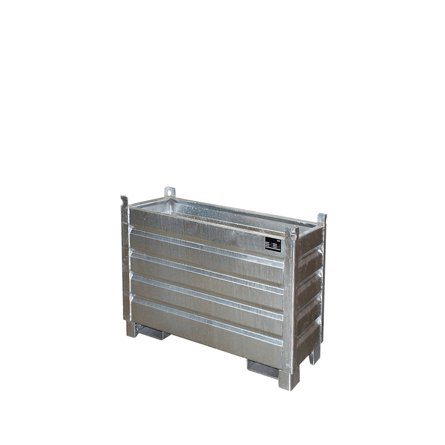 [046587] Contenedor metálico de chapa reforzado de 0,5 m³ - Dim.: 600x1200x850h mm - acero galvanizado