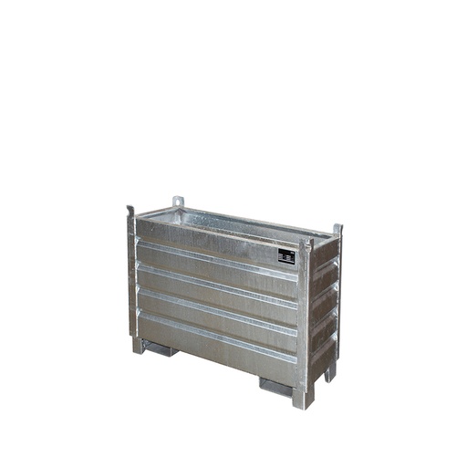[046587] Contenedor metálico de chapa reforzado de 0,5 m³ - Dim.: 600x1200x850h mm - acero galvanizado