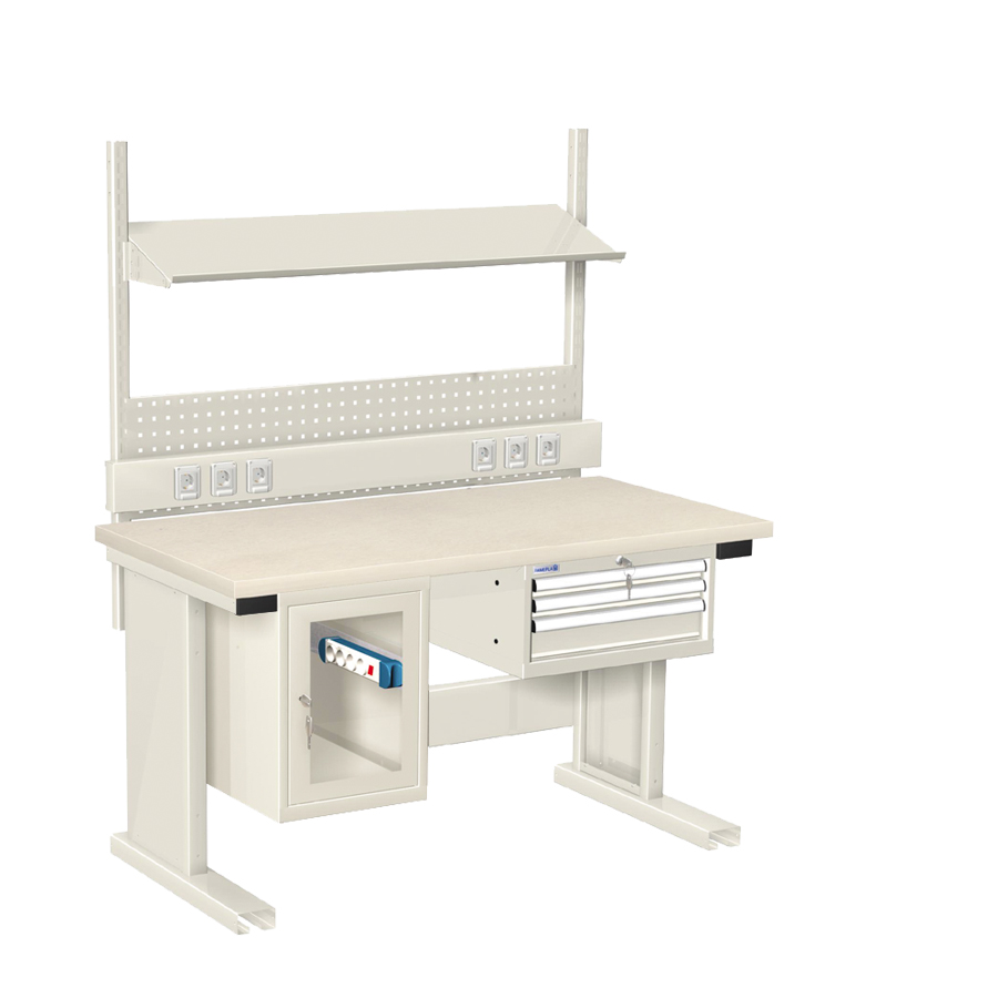 [046595] Estación de trabajo para tareas eléctricas y/o electrónicas - DIm.: 1500x750x1775h mm - Gris ral 7035