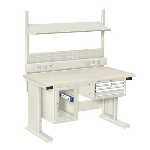 [046595] Estación de trabajo para tareas eléctricas y/o electrónicas - DIm.: 1500x750x1775h mm - Gris ral 7035