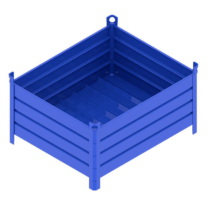 [046708] Contenedor metálico de chapa de acero sin puerta - Dim.: 1200x1000x600h mm - Azul ral 5010