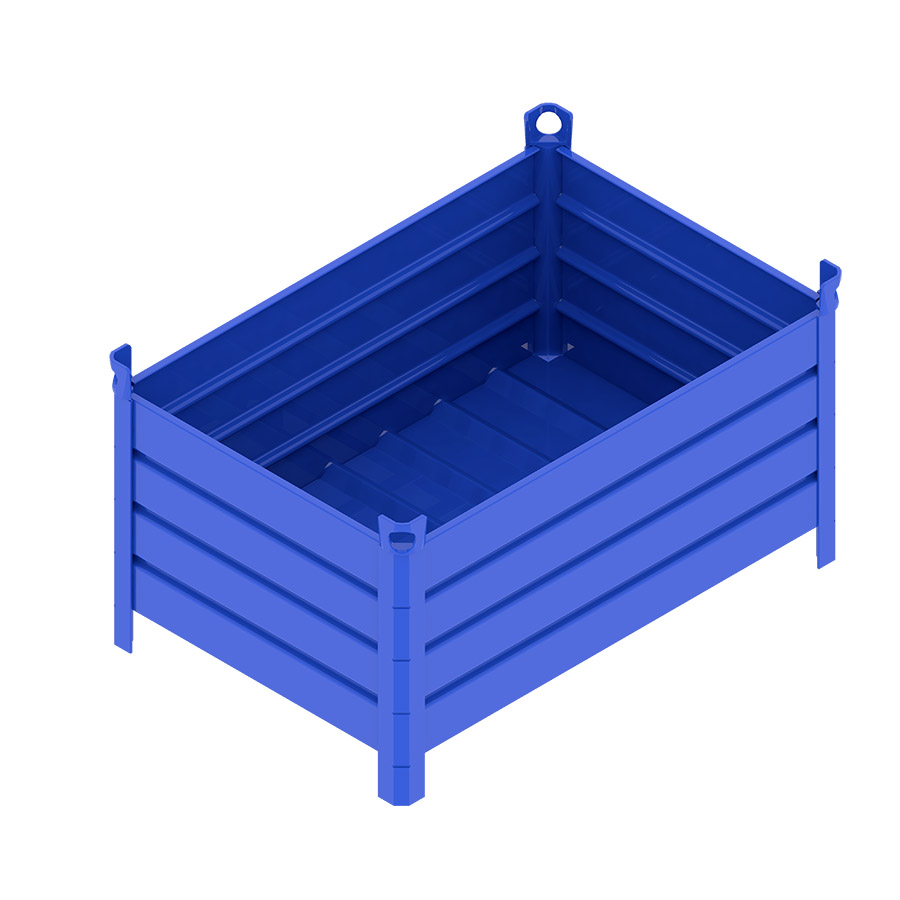 [046709] Contenedor metálico de chapa de acero sin puerta - Dim.: 1200x800x600h mm - Azul ral 5010