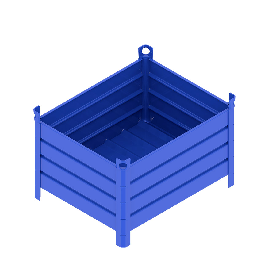 [046710] Contenedor metálico de chapa de acero sin puerta - Dim.: 1000x800x600h mm - Azul ral 5010