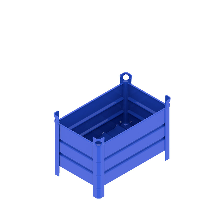 [046711] Contenedor metálico de chapa de acero sin puerta - Dim.: 800x500x500h mm - Azul ral 5010