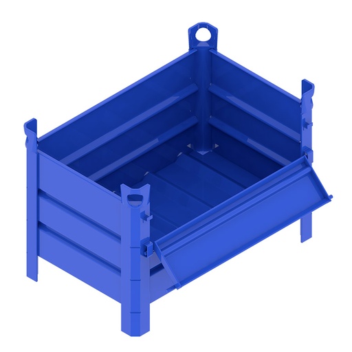 [046721] Contenedor metálico de chapa de acero con puerta - Dim.: 800x500x500h mm - Azul ral 5010