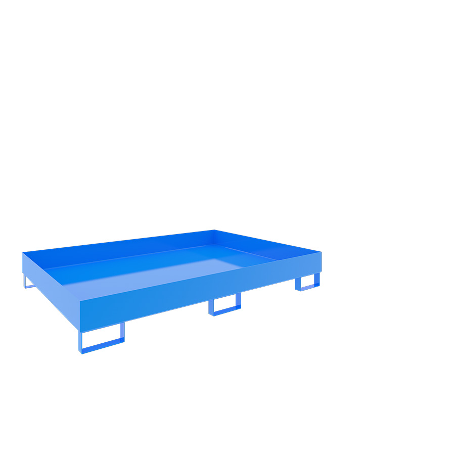 [046755] Cubeto de retención metálico para estantería de paletización - Dim.: 1750x1300x250h mm - Cap.: 240 lts - acero pintado