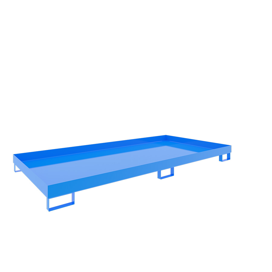 [046761] Cubeto de retención metálico para estantería de paletización - Dim.: 2650x1300x206h mm - Cap.: 240 lts - acero pintado