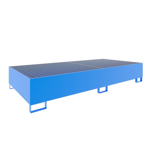 [046766] Cubeto de retención metálico con rejilla para estantería de paletización - Dim.: 2650x1300x435h mm - Cap.: 1000 lts - acero pintado