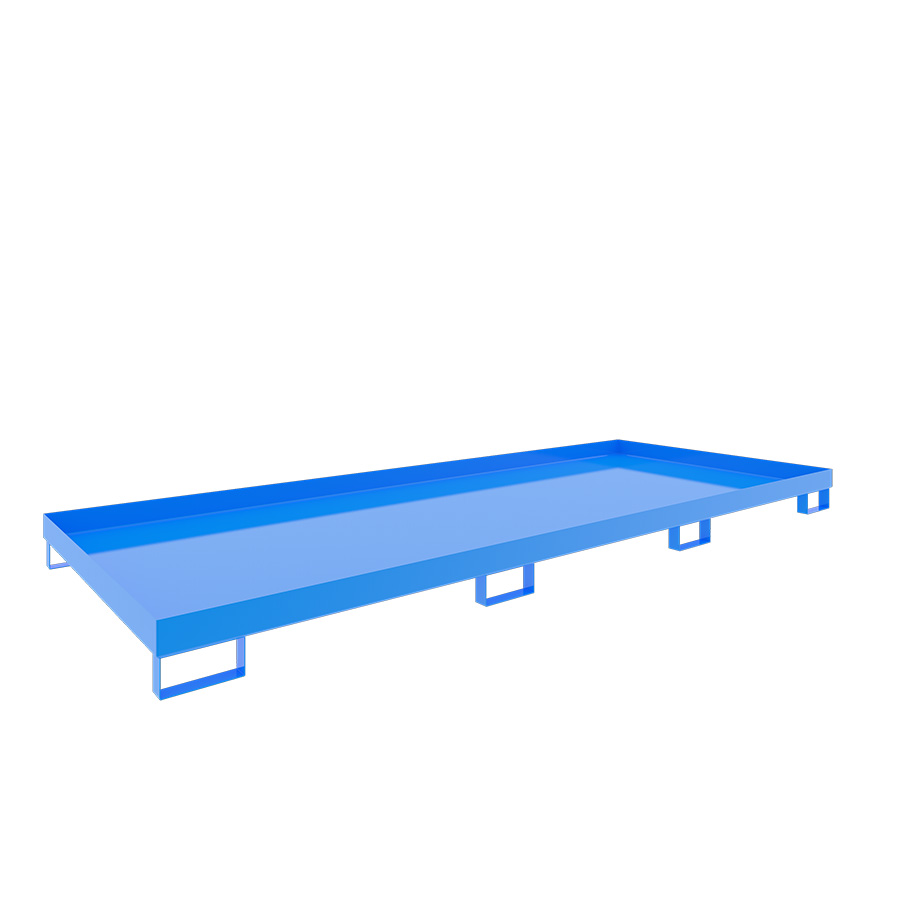 [046767] Cubeto de retención metálico para estantería de paletización - Dim.: 3250x1300x192h mm - Cap.: 240 lts - acero pintado
