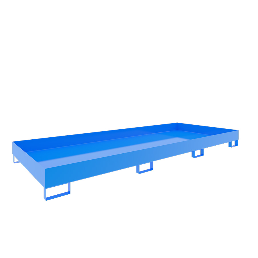 [046769] Cubeto de retención metálico para estantería de paletización - Dim.: 3250x1300x264h mm - Cap.: 540 lts - acero pintado