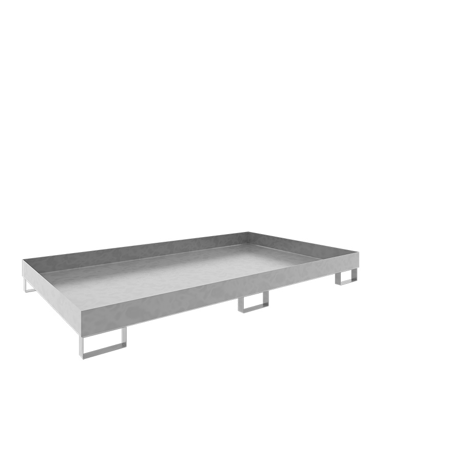 [046774] Cubeto de retención metálico para estantería de paletización - Dim.: 1750x1300x250h mm - Cap.: 240 lts - acero galvanizado