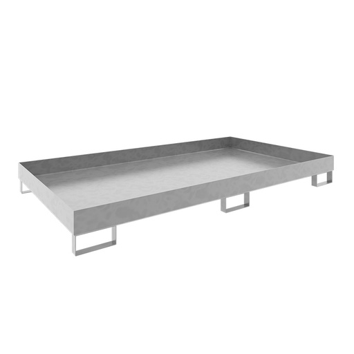 [046774] Cubeto de retención metálico para estantería de paletización - Dim.: 1750x1300x250h mm - Cap.: 240 lts - acero galvanizado