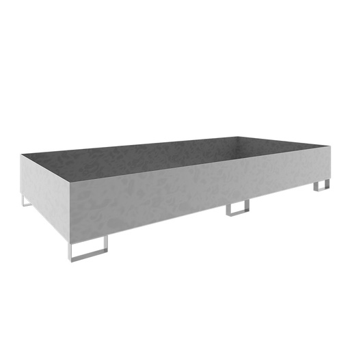 [046784] Cubeto de retención metálico para estantería de paletización - Dim.: 2650x1300x435h mm - Cap.: 1000 lts - acero galvanizado