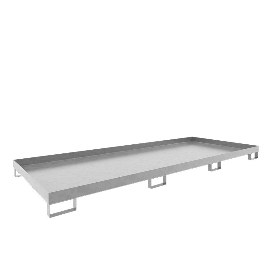 [046786] Cubeto de retención metálico para estantería de paletización - Dim.: 3250x1300x192h mm - Cap.: 240 lts - acero galvanizado