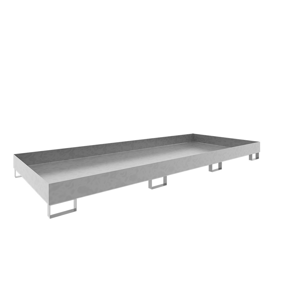 [046788] Cubeto de retención metálico para estantería de paletización - Dim.: 3250x1300x264h mm - Cap.: 540 lts - acero galvanizado