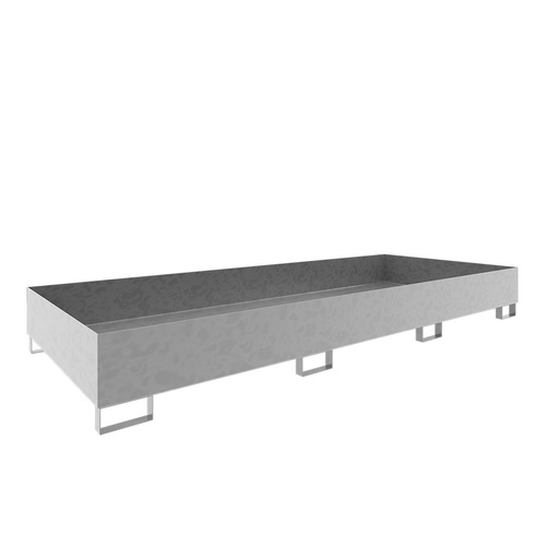 [046790] Cubeto de retención metálico para estantería de paletización - Dim.: 3250x1300x380h mm - Cap.: 1000 lts - acero galvanizado