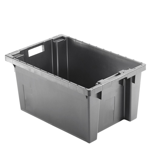 [046828] Caja plástica encajable y apilable norma Europa - Dim.: 600x400x300h mm - Gris