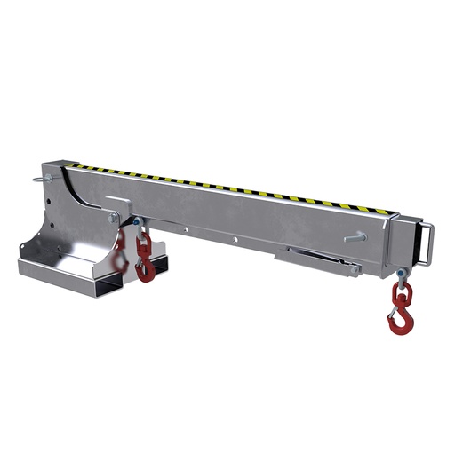 [046849] Brazo con gancho para carga y elevación mediante pinzas de carretilla - Dim.: 2200x550x600h mm - Galvanizado