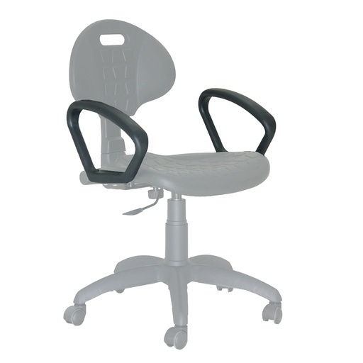 [046879] Par de reposabrazos de polipropileno para silla - Negro