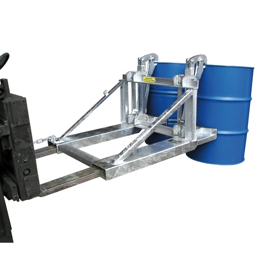 [046887] Implemento tipo gancho para agarre y manipulación barriles y bidones mediante carretilla elevadora - Dim.: 960x1180x930h mm - Acero galvanizado