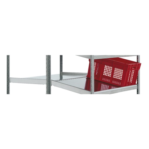 [046989] Estante metálico doble plano e inclinado con rebordes - Dim.: 1300x1600x25h mm - Galvanizado