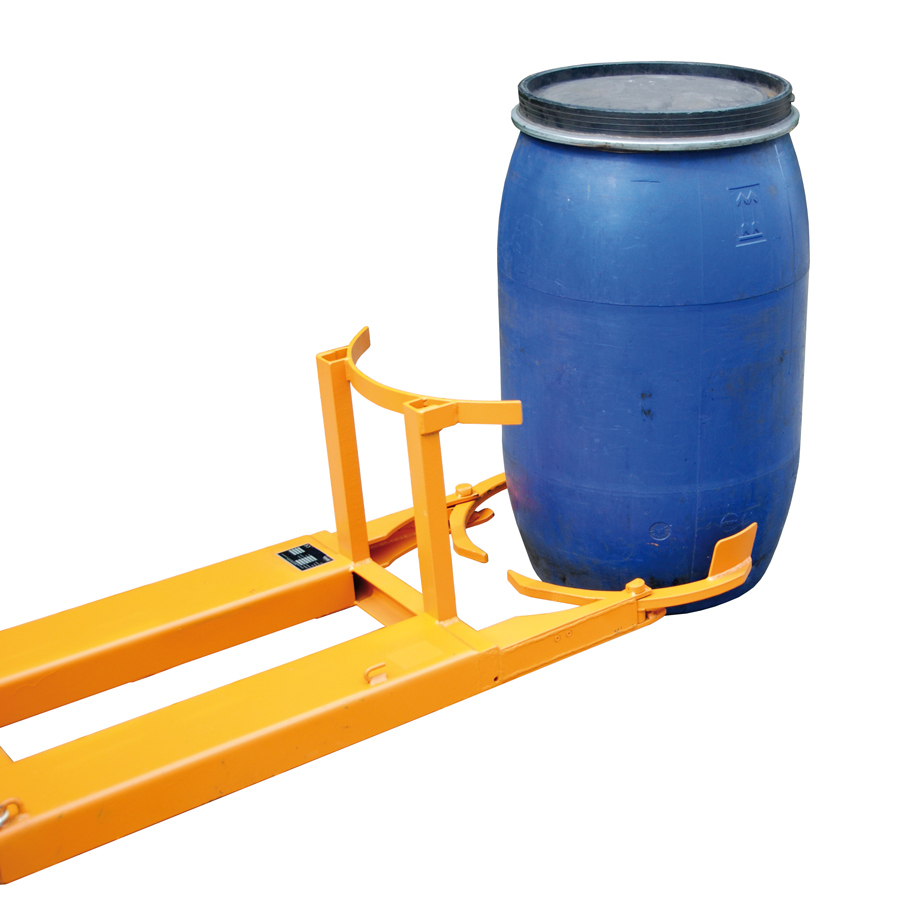 [047017] Agarrador de bidones plásticos de 200 litros mediante carretilla elevadora - Dim.: 1400x1160x485h mm - Acero pintado