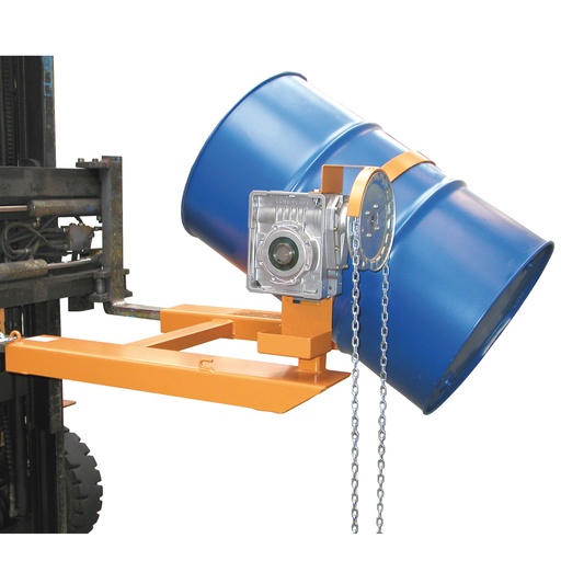 [047019] Volteador de barriles y bidones de 200 litros mediante carretilla elevadora - Acero pintado