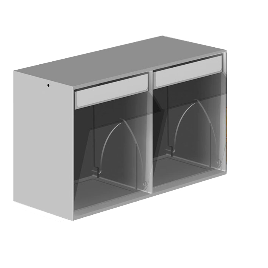 [047035] Cajonera plástica Basbox con 2 cajones basculantes - Dim.: 600x305x350h mm - Gris