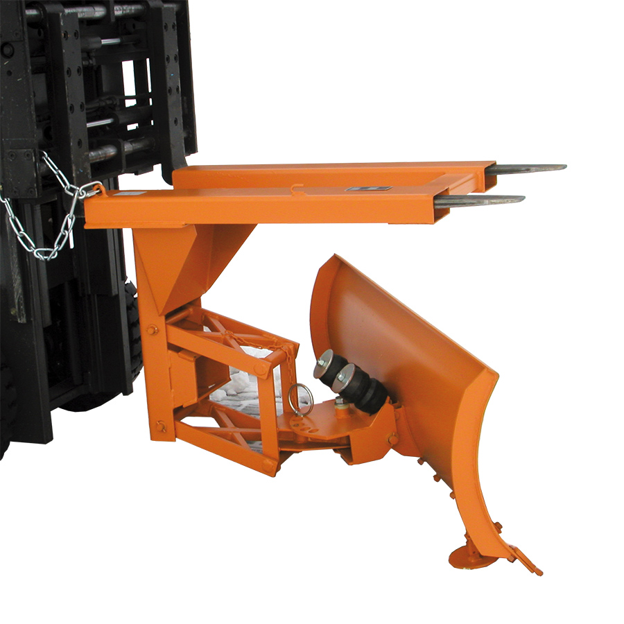 [047105] Pala quitanieves auto nivelada con labio de goma para carretilla elevadora - Dim. pala: 2100x620h mm - Naranja ral 2000