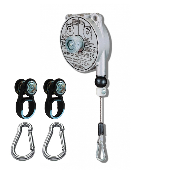 [047135] Equilibrador para herramientas suspendidas de entre 2 y 3 kgs (carros y mosquetones incluidos) - Long. 1600 mm