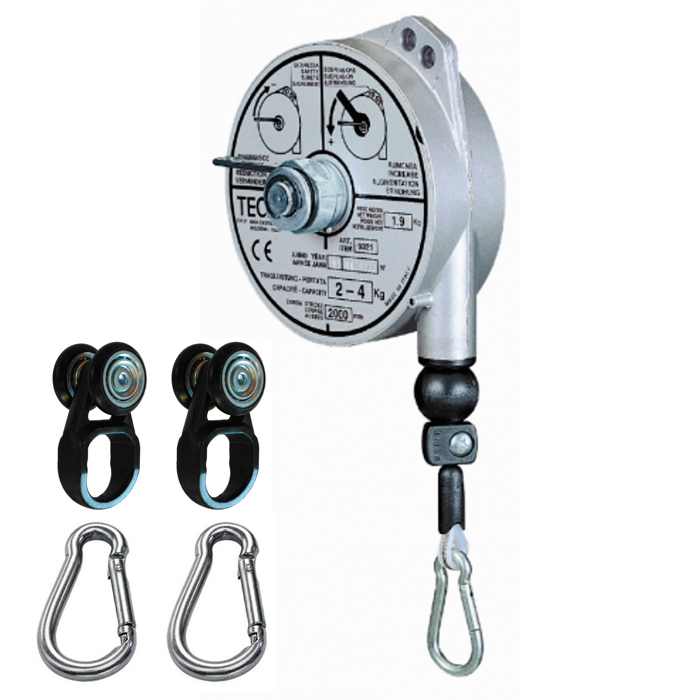 [047136] Equilibrador para herramientas suspendidas de entre 2 y 4 kgs (carros y mosquetones incluidos) - Long. 2400 mm