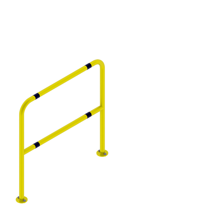 [047281] Barandilla metálica divisoria con bandas reflectantes - Dim.: Ø42x1000x1000h mm - Amarillo ral 1018