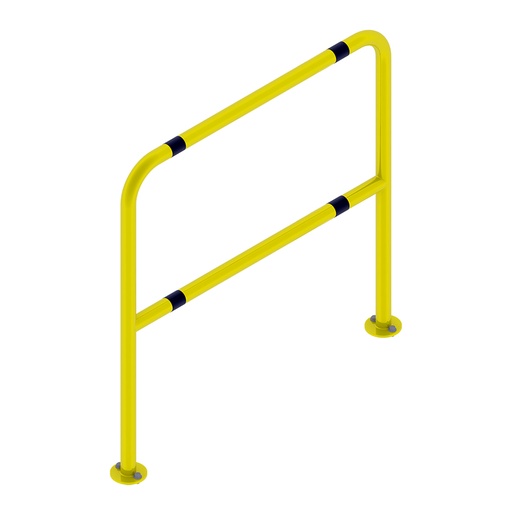 [047281] Barandilla metálica divisoria con bandas reflectantes - Dim.: Ø42x1000x1000h mm - Amarillo ral 1018