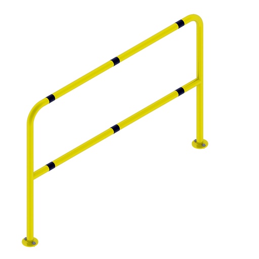 [047284] Barandilla metálica divisoria con bandas reflectantes - Dim.: Ø42x1500x1000h mm - Amarillo ral 1018