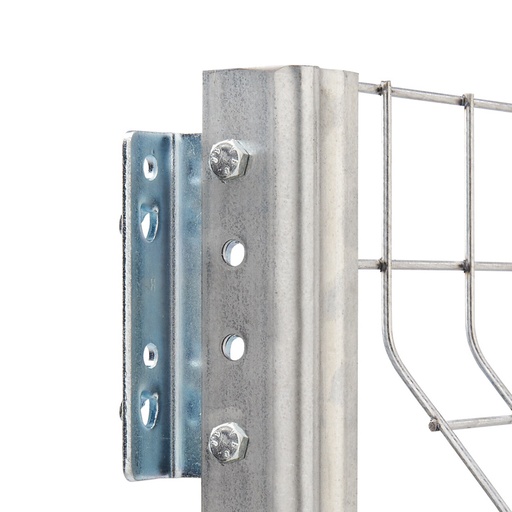 [047435] Soporte izquierdo para fijación de pared trasera de malla a estantería de media carga - galvanizado