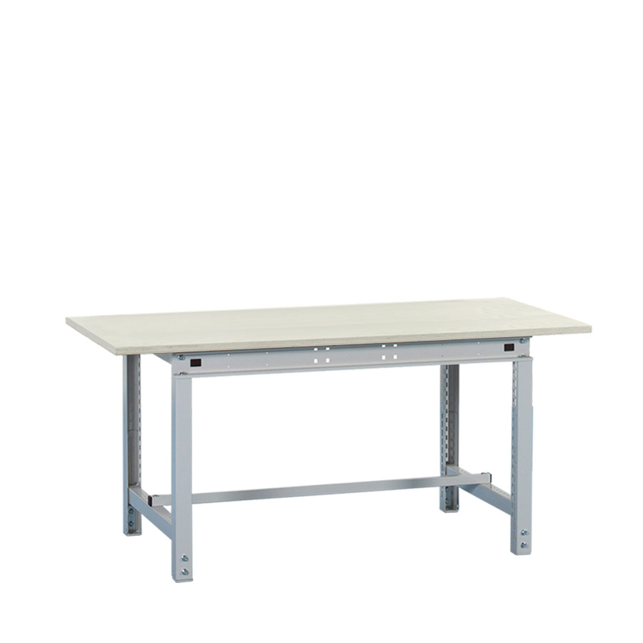 [047446] Banco de trabajo Multiusos con encimera laminada y travesaño inferior - Dim.: 1524x750x718/948h mm - Gris ral 7035