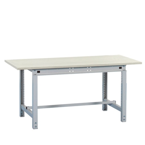 [047450] Banco de trabajo Multiusos con encimera laminada y travesaño inferior - Dim.: 1524x1000x718/948h mm - Gris ral 7035