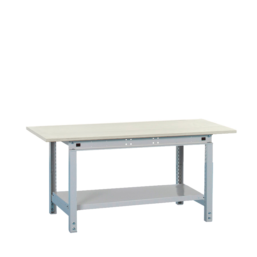 [047452] Banco de trabajo Multiusos con encimera laminada y estante inferior - Dim.: 1524x1000x718/948h mm - Gris ral 7035