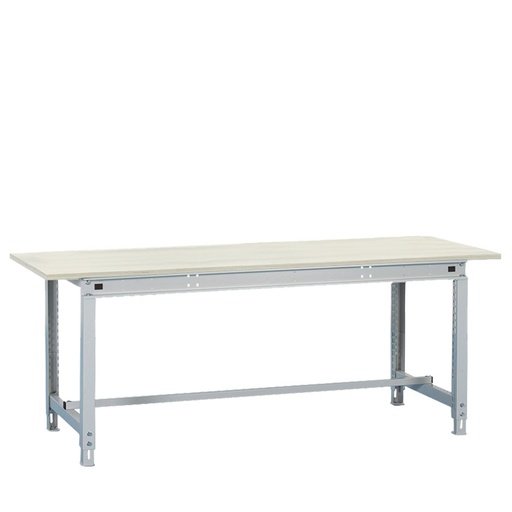 [047454] Banco de trabajo Multiusos con encimera laminada y travesaño inferior - Dim.: 2004x750x718/948h mm - Gris ral 7035