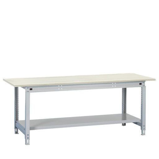 [047456] Banco de trabajo Multiusos con encimera laminada y estante inferior - Dim.: 2004x750x718/948h mm - Gris ral 7035