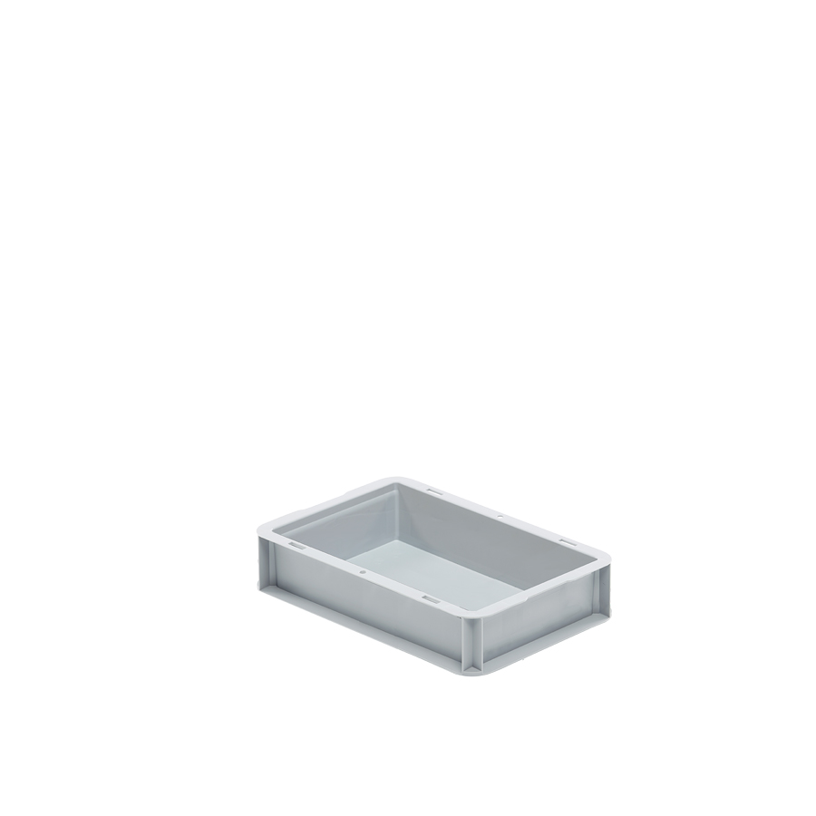 [047477] Caja plástica para transporte serie Basicline con paredes lisas y asas cerradas - Dim.: 300x200x70h mm - Gris claro