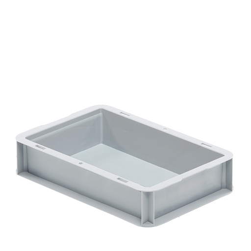 [047477] Caja plástica para transporte serie Basicline con paredes lisas y asas cerradas - Dim.: 300x200x70h mm - Gris claro