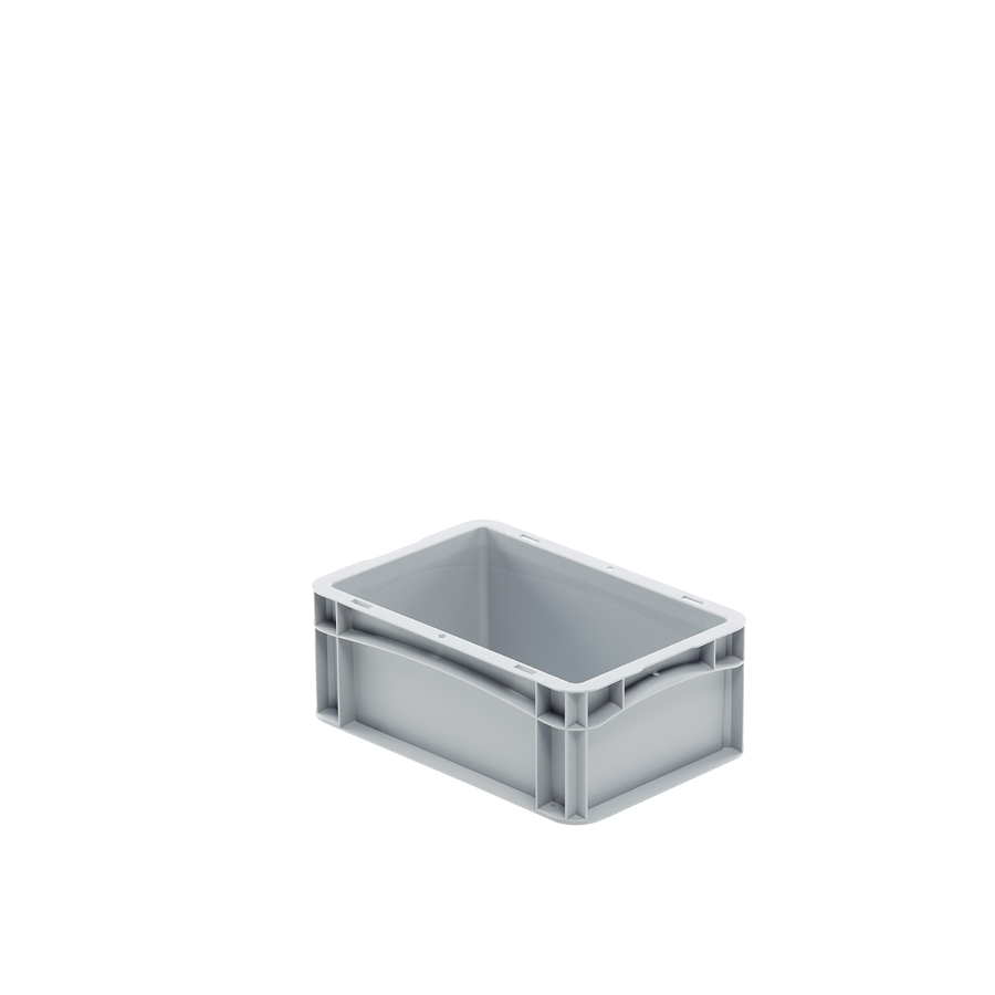 [047478] Caja plástica para transporte serie Basicline con paredes lisas y asas cerradas - Dim.: 300x200x120h mm - Gris claro