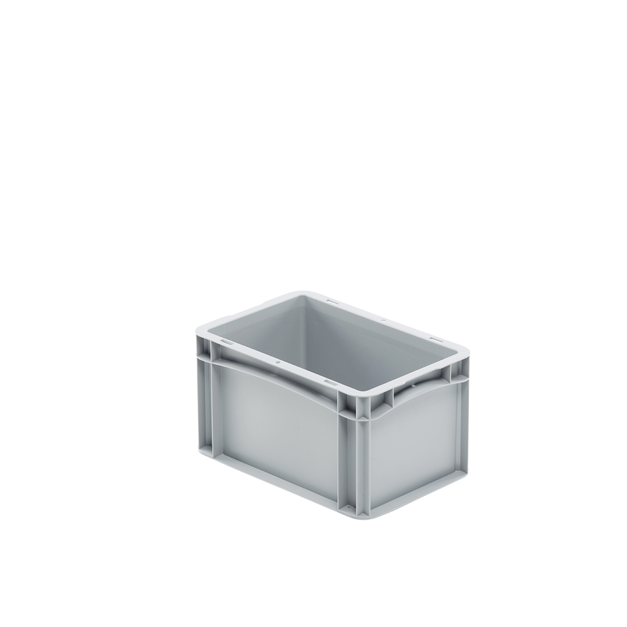 [047479] Caja plástica para transporte serie Basicline con paredes lisas y asas cerradas - Dim.: 300x200x170h mm - Gris claro