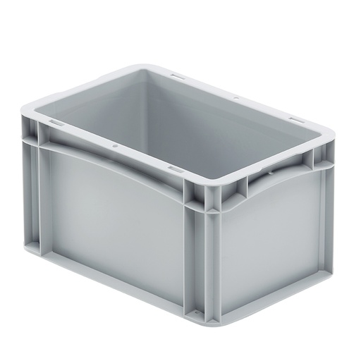 [047479] Caja plástica para transporte serie Basicline con paredes lisas y asas cerradas - Dim.: 300x200x170h mm - Gris claro