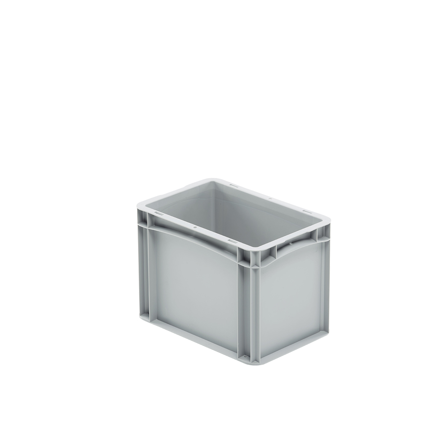 [047480] Caja plástica para transporte serie Basicline con paredes lisas y asas cerradas - Dim.: 300x200x220h mm - Gris claro